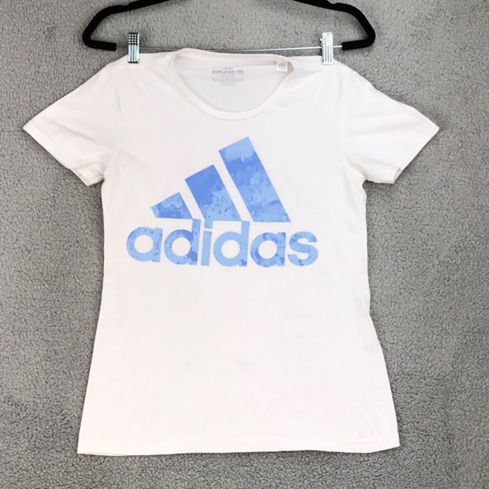 Adidas AMPLIFIER TEE Short Sleeve in White and Blue Size XS TP